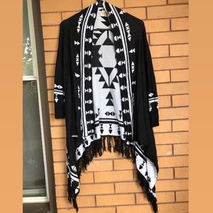 One World Boho Fringed Cardigan